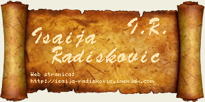 Isaija Radišković vizit kartica
